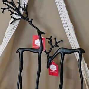 Walmart Holiday Time Black Metal Reindeer Deer Set